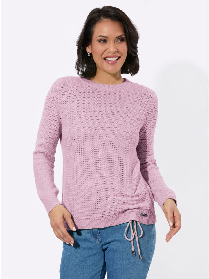 Rundhals-Pullover in rosé