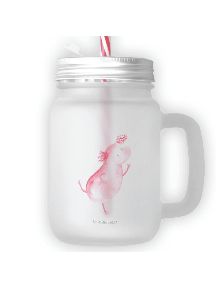 Glas Axolotl Tanzen ohne Spruch in Transparent