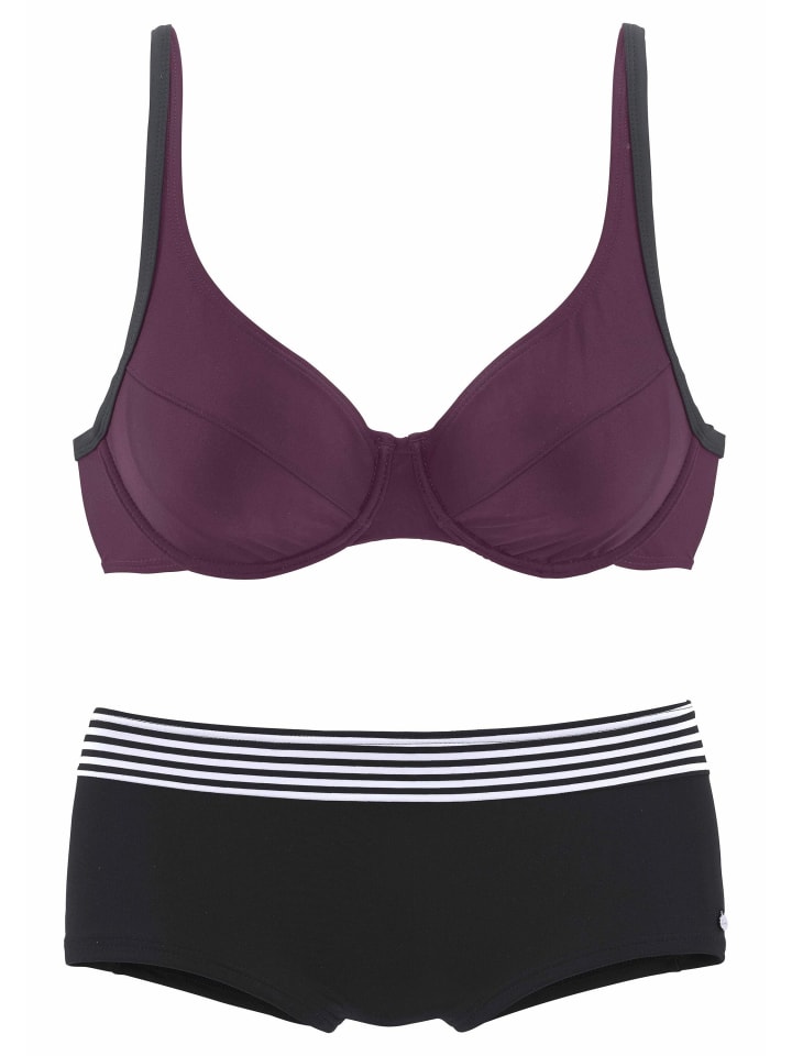 Bügel-Bikini in schwarz-bordeaux