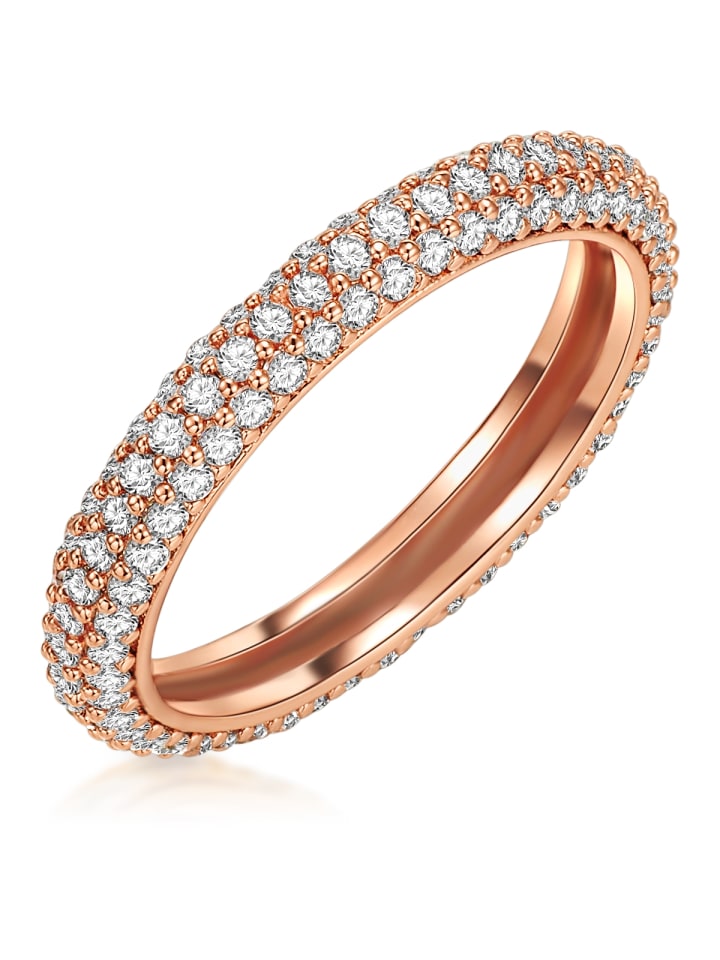 Ring aus Messing mit Zirkonia in roségold