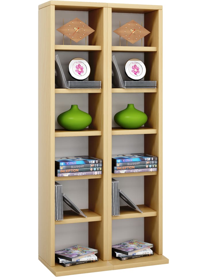 Holz CD DVD Stand Regal Schrank Ständer Milano in Buche