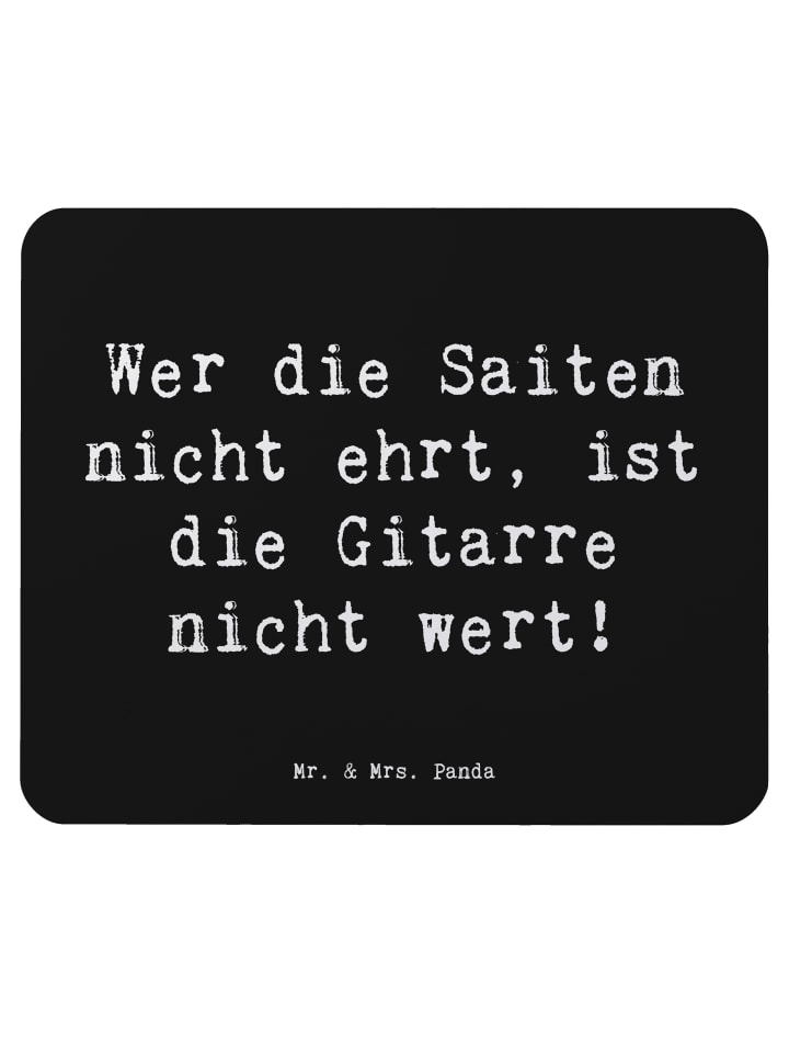 Maus-Pad Spruch Gitarre Wert mit Spruch in Schwarz