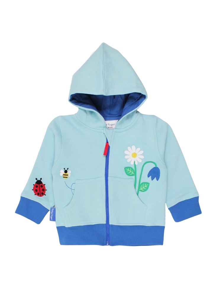 Sweatjacke mit Marienkäfer Applikation in blau
