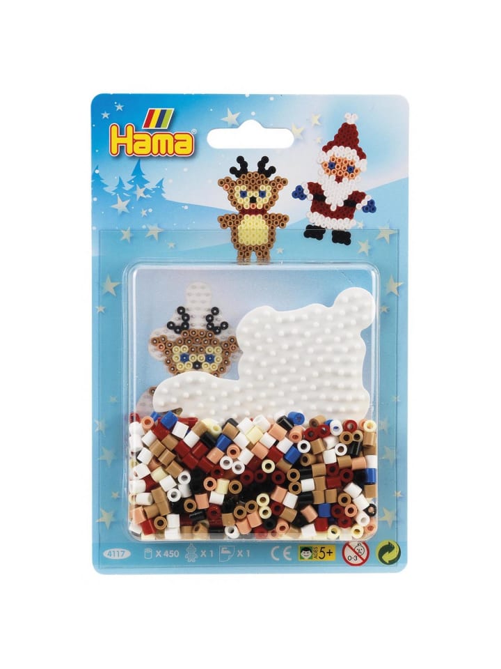 Blister Weihnachten Rentier, Weihnachtsmann Midi-Bügelperlen - ab 5 Jahren