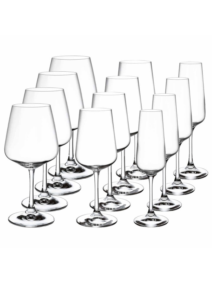 12-tlg. Wein- und Sektgläser Ovid in Transparent
