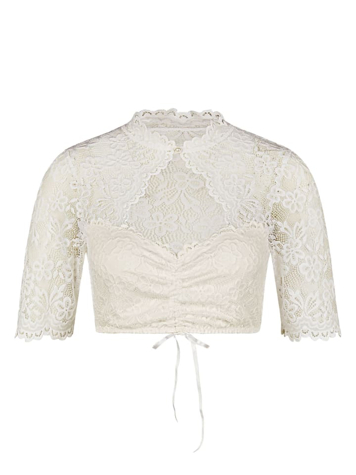 Dirndlbluse halbarm in champagner