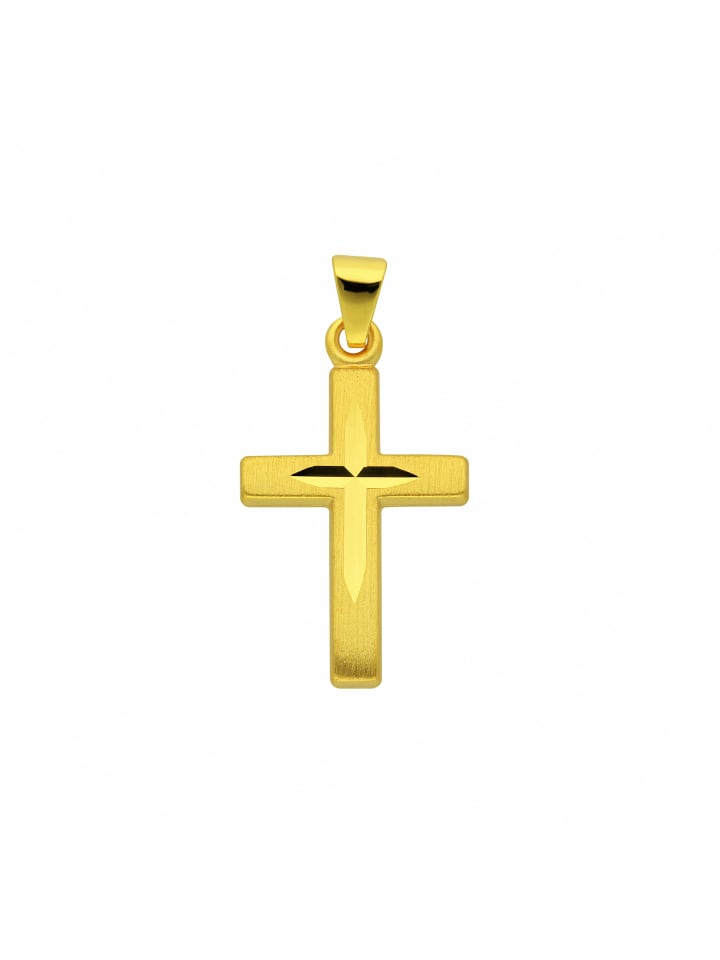 Damen & Herren 333 Gold Kreuz Anhänger in gold