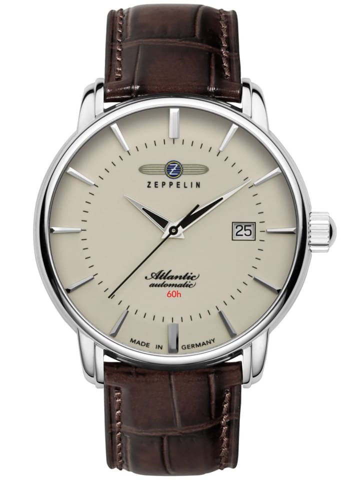 Herrenuhr Automatik Atlantic Braun/Beige