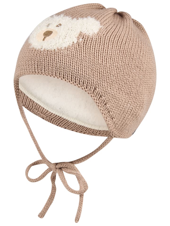 Strickmütze Bär in beige