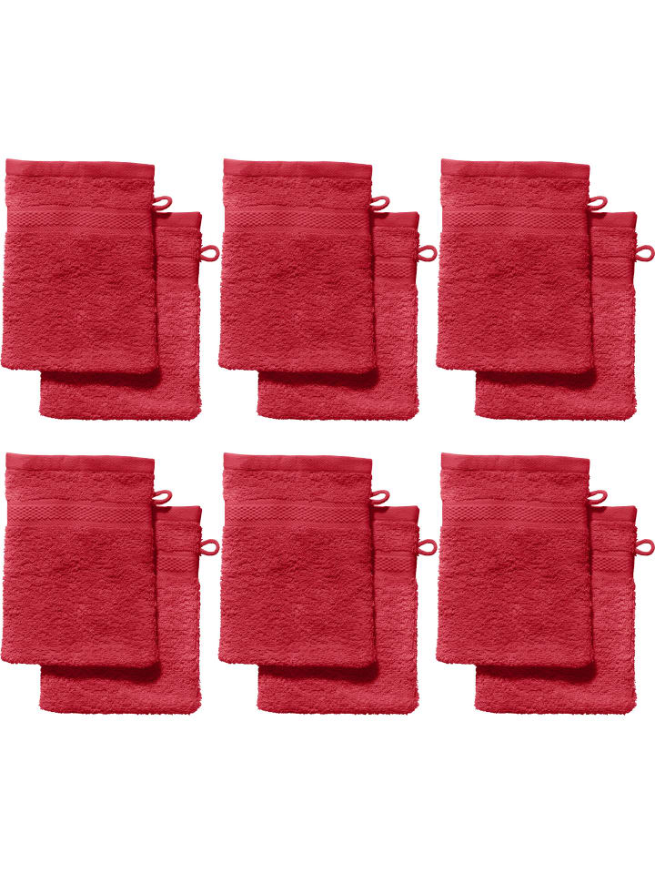 Frottier Waschhandschuh 12er-Pack Chicago in rot