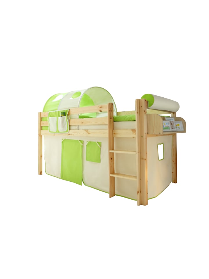 Hochbett Malte in Beige-Grün