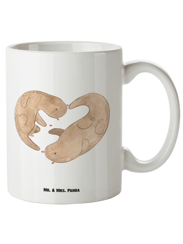 Becher Otter Herz ohne Spruch in Weiß