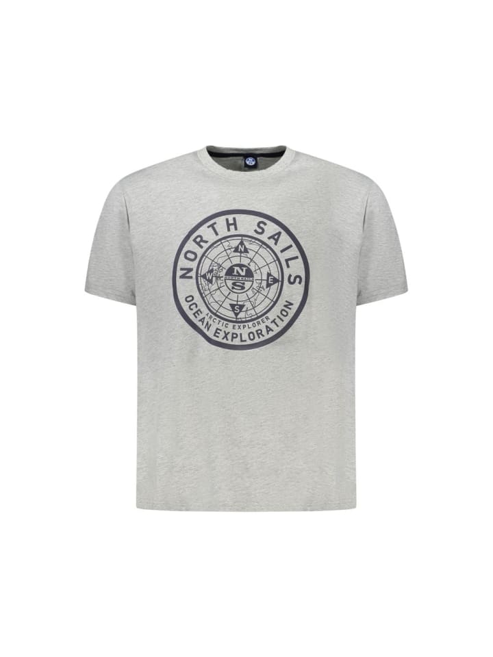 Grau Baumwolle Herren T-Shirt