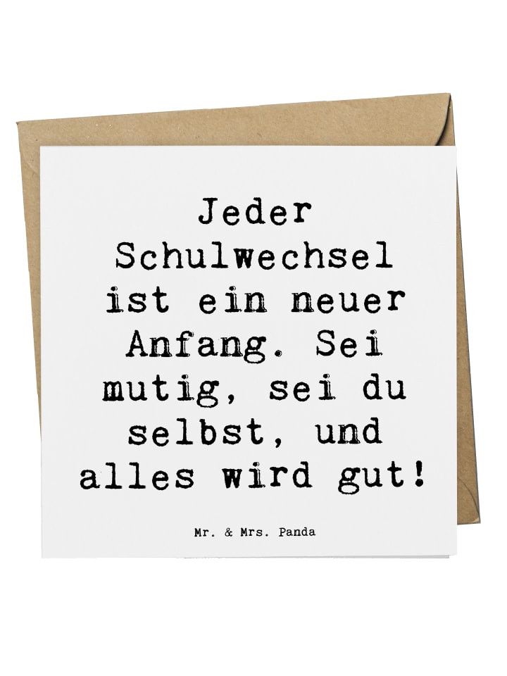 Deluxe Karte Spruch Einen Schulwechsel bewältig... in Weiß