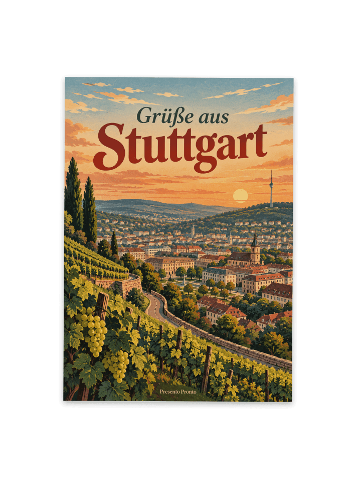 Postkarte Landschaft stilvoll Design mit Spruch in Weiß
