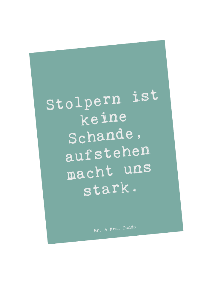 Postkarte Spruch Aus Fehlern lernen mit Spruch in Meeresbrise