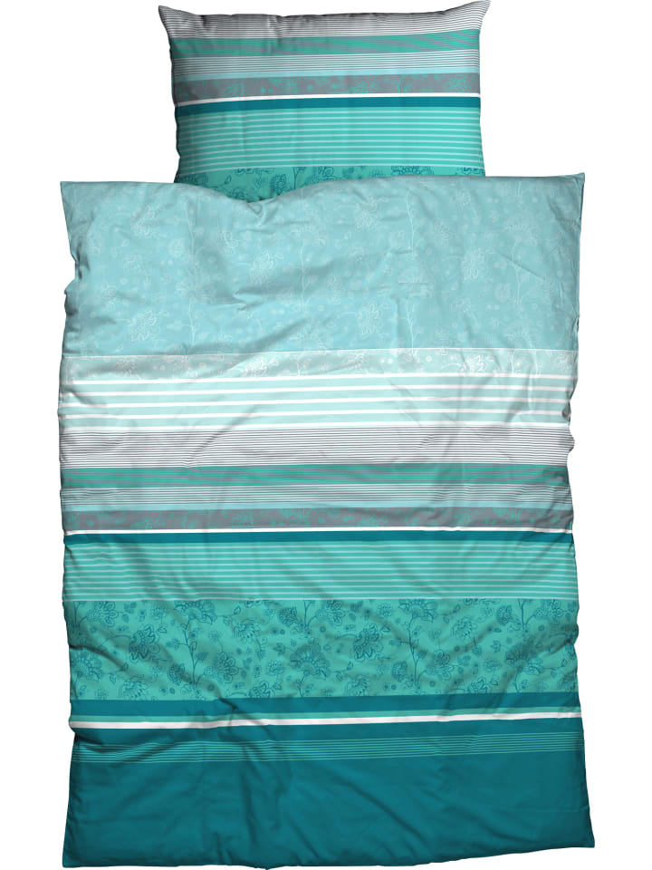 Satin Bettwäsche in blau