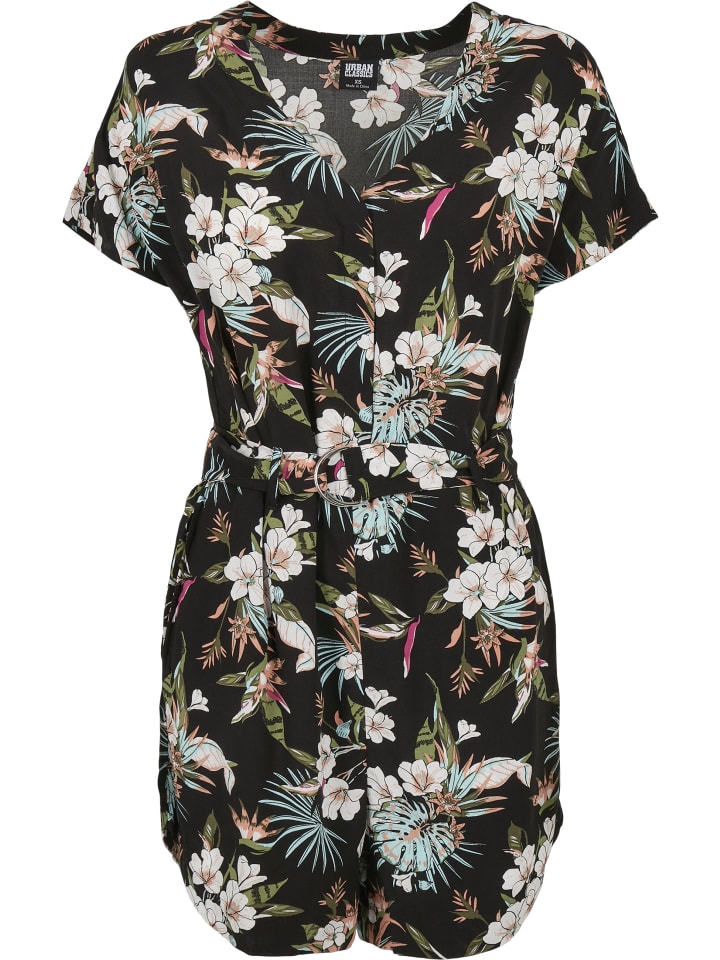 Jumpsuit in black tropical