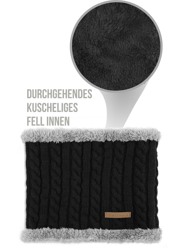 Winter-Fellschal Kebili in Schwarz/Grau