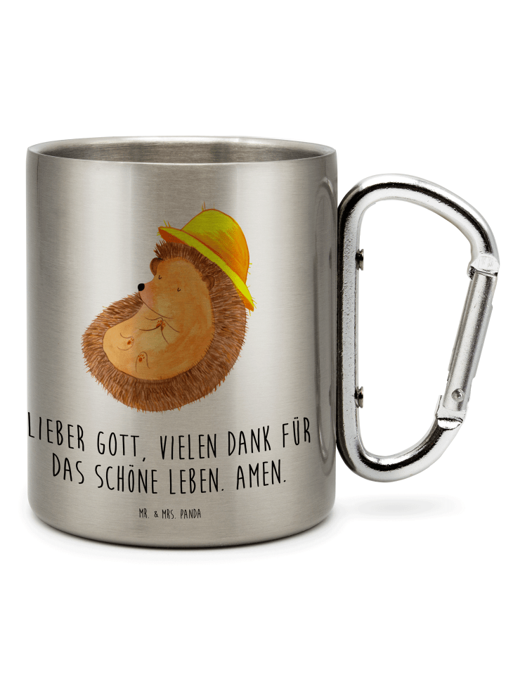 Thermobecher Igel Beten mit Spruch in Silber