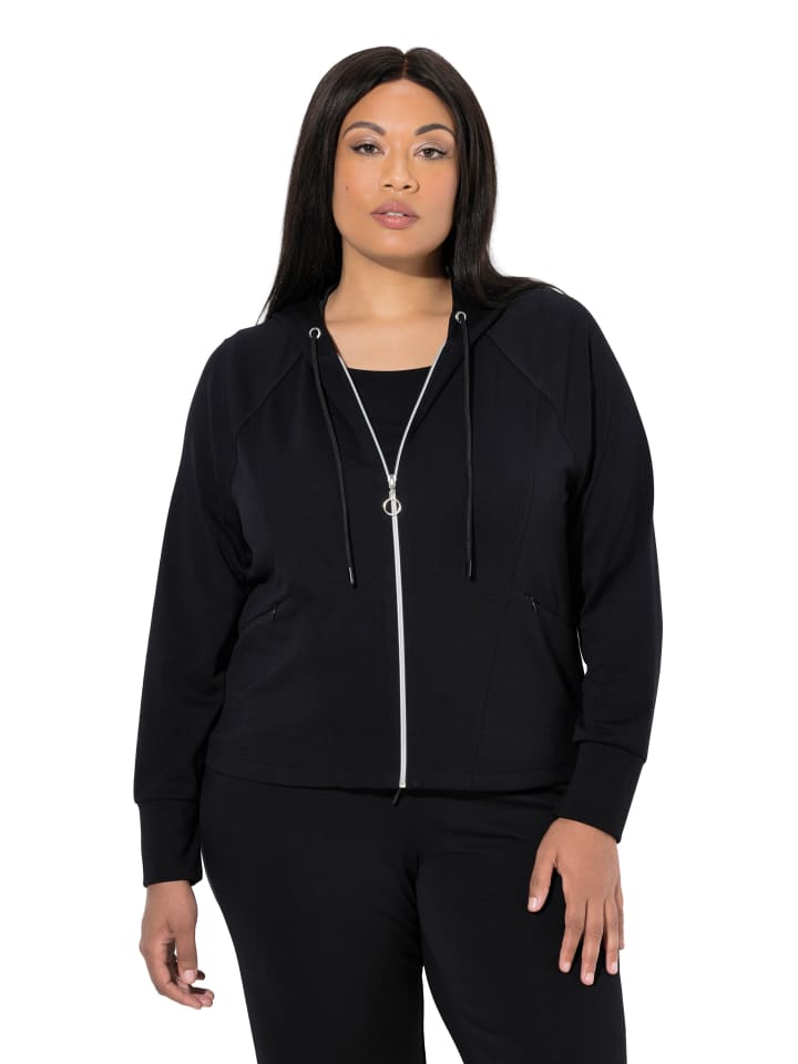 Sweatjacke in schwarz