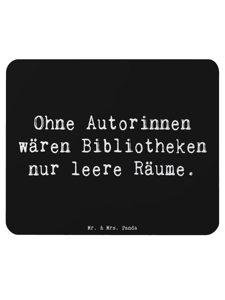 Mauspad Spruch Autorin Magie mit Spruch in Schwarz