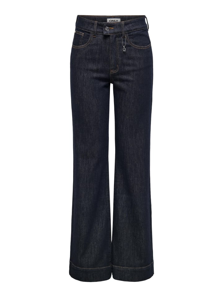 Jeans mit weitem Bein in Dark Blue Denim