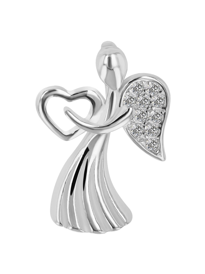 Damen Anhänger Engel aus 925 Silber mit Zirkonia in silber