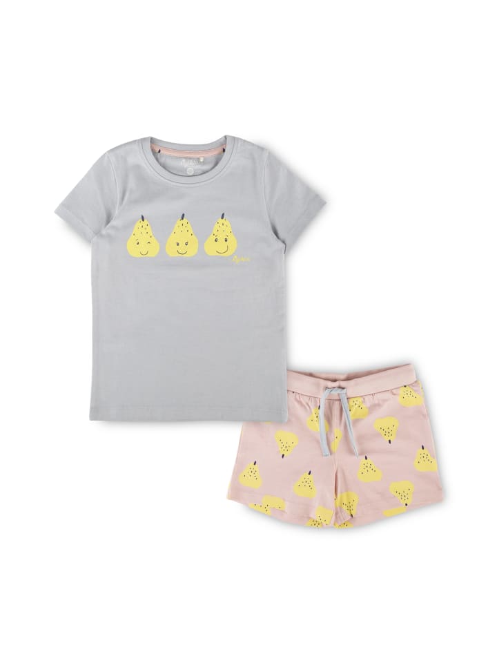 Pyjama, Shorty Kinder Schlafanzug in Hellblau/Rosa/ Shorty