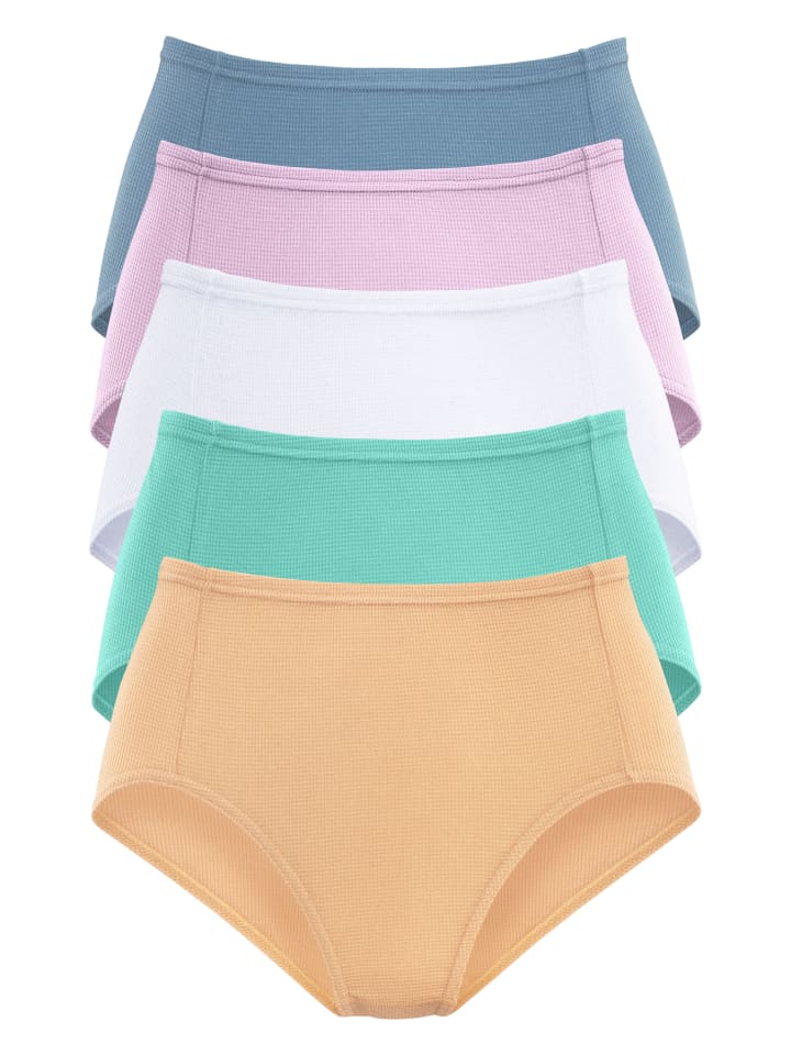 Taillenslip in apricot, mint, weiß, flieder, hellblau
