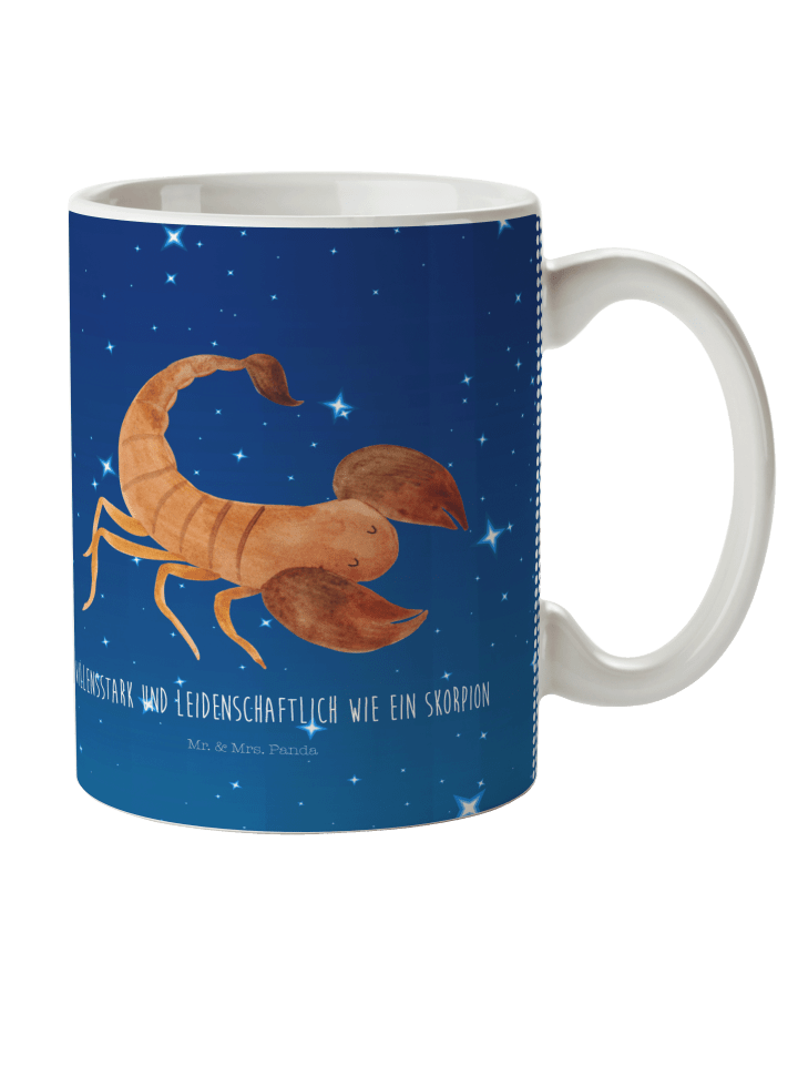 Kinderpott Sternzeichen Skorpion mit Spruch in Sternenhimmel Blau
