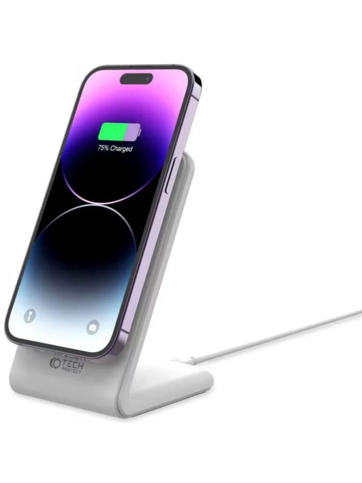 Kabelloses Ladegerät 15 W magnetisch MagSafe Tech-Protect in Weiß