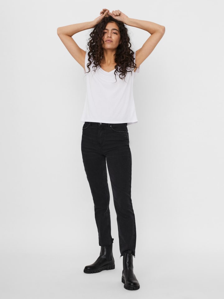 Vero Moda kaufen Stretch günstig T-Shirt | in limango V-Neck Basic Weiß-2 VMFILLI