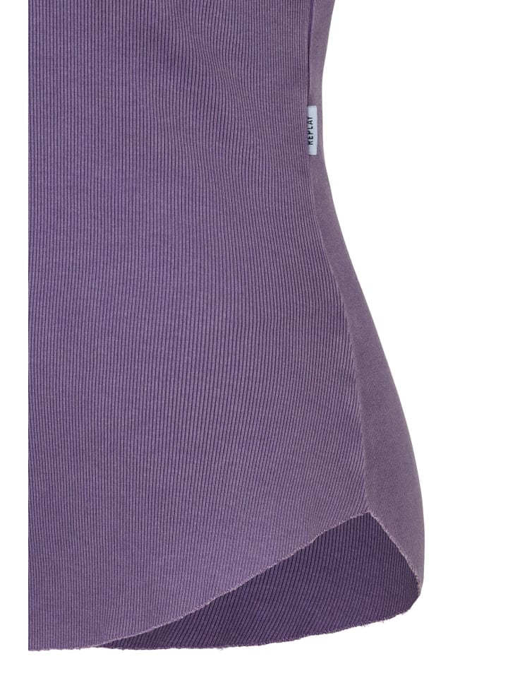 Replay Rundhalsshirt G. Dyed Cotton/Modal Stretch Rib in violett günstig  kaufen | limango