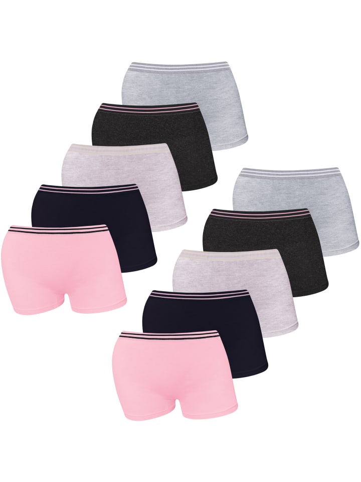 10er Set Pantys - Streifen - Bunt