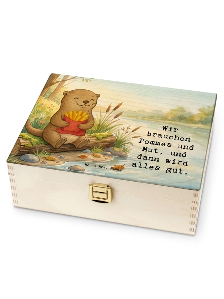 Teedose Otter Pommes Design mit Spruch in Weiß