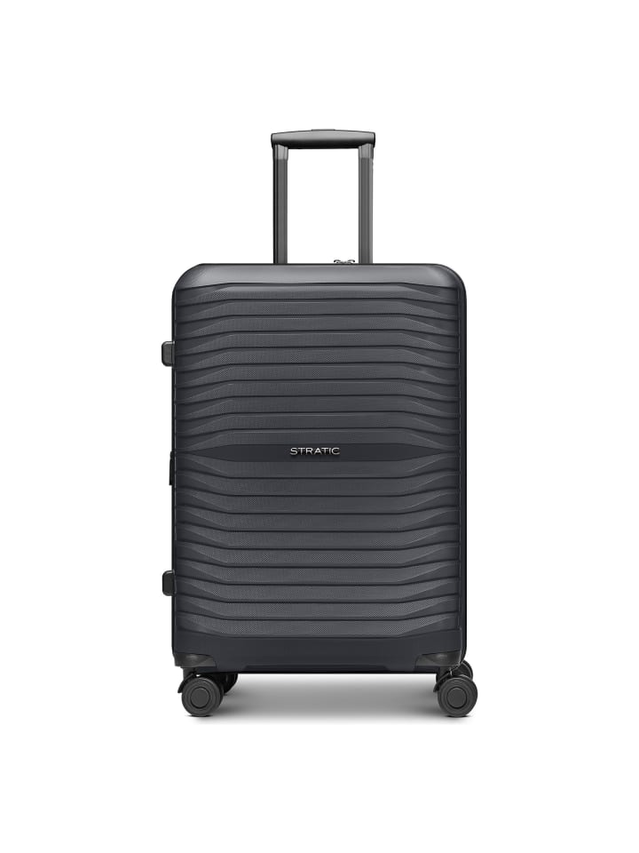 Shine 4 Rollen Trolley 66 cm mit Dehnfalte black
