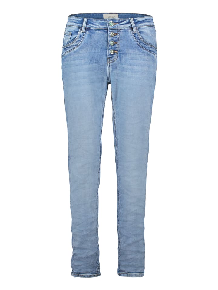 Boyfriend-Jeans im Vintage-Look in Blau