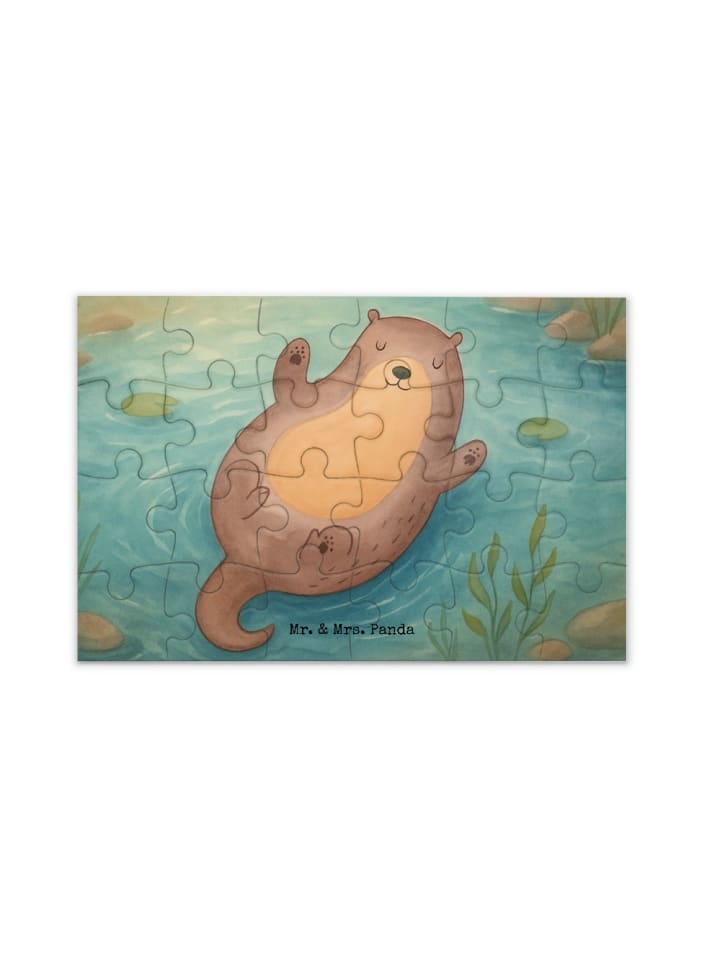 Puzzle Otter Umarmen Design ohne Spruch in Weiß