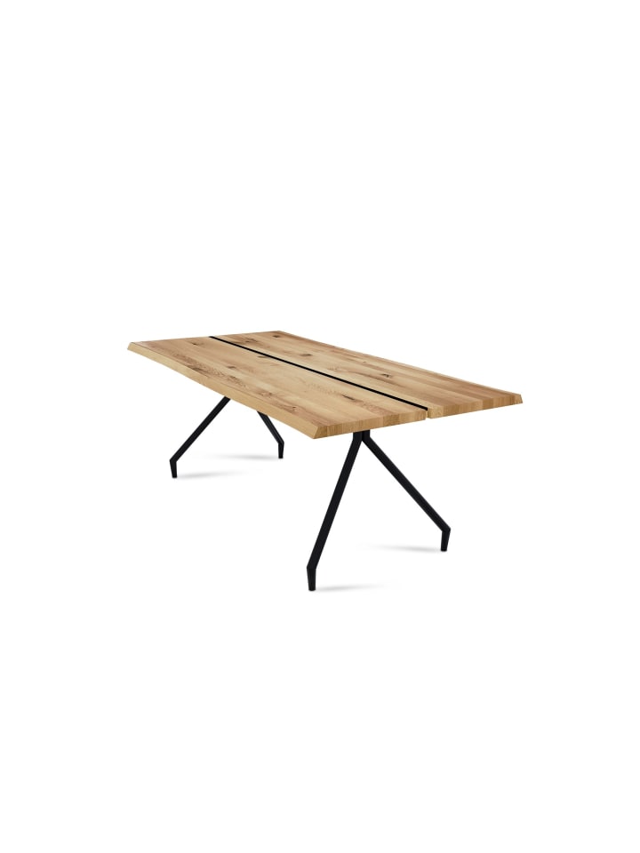 BAUMKANTENTISCH Dannie 7 180x76x90 Massivholztisch Wildeiche geölt