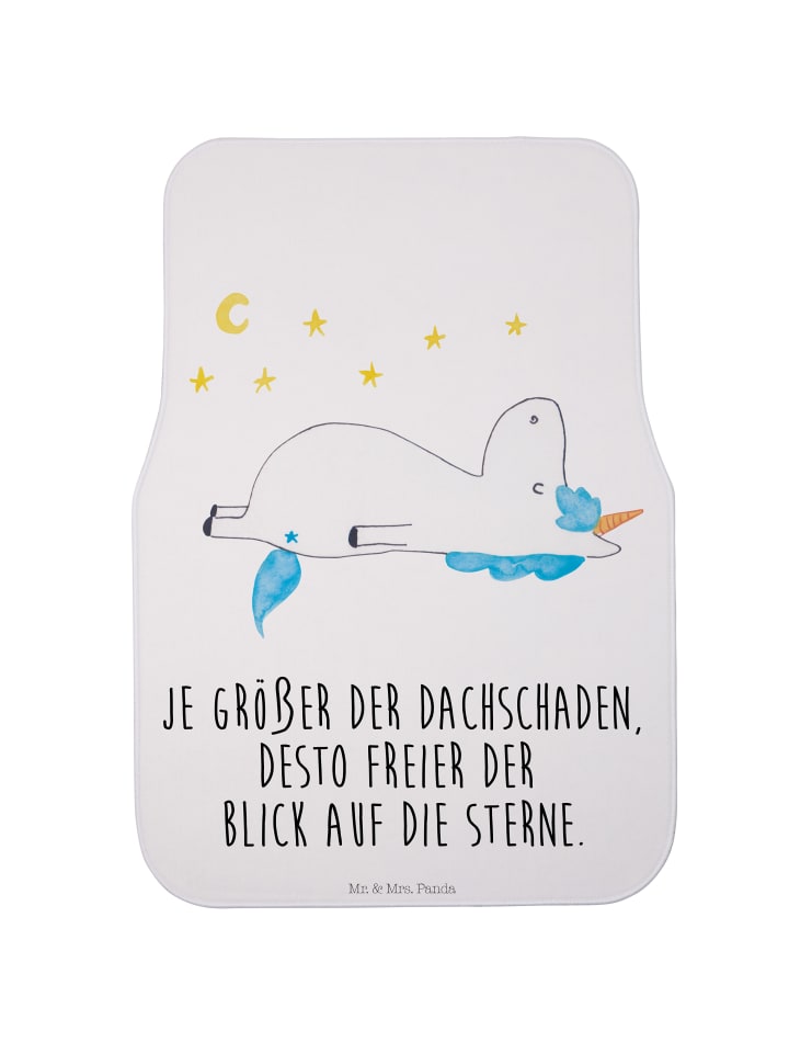 Kfz Fußmatte Einhorn Sternenhimmel mit Spruch in Weiß