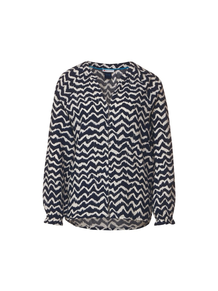 Langarmbluse in deep blue