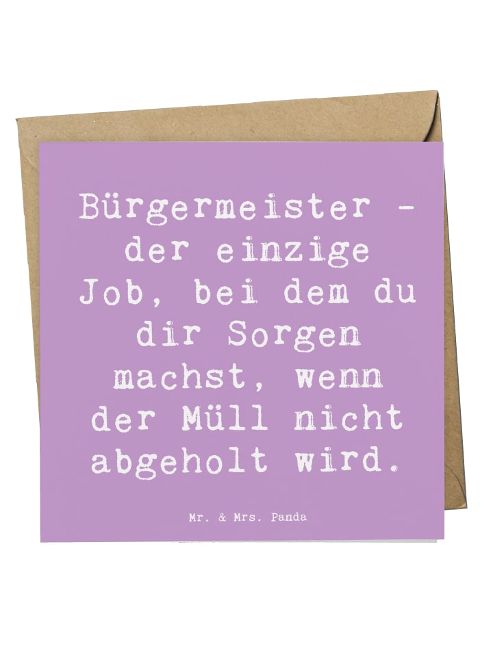 Grußkarte Spruch Bürgermeister Job mit Spruch in Lavendeltraum