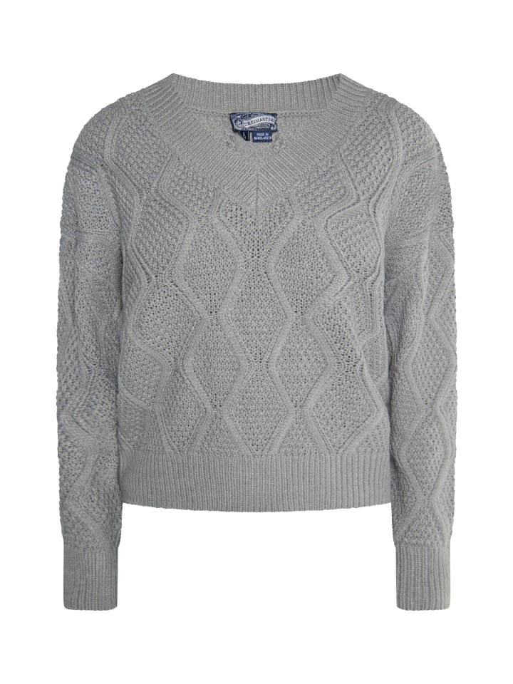 Damen Strickpullover in Grau Melange