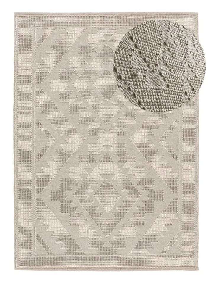 Kurzflor-Teppich PAMUK in creme