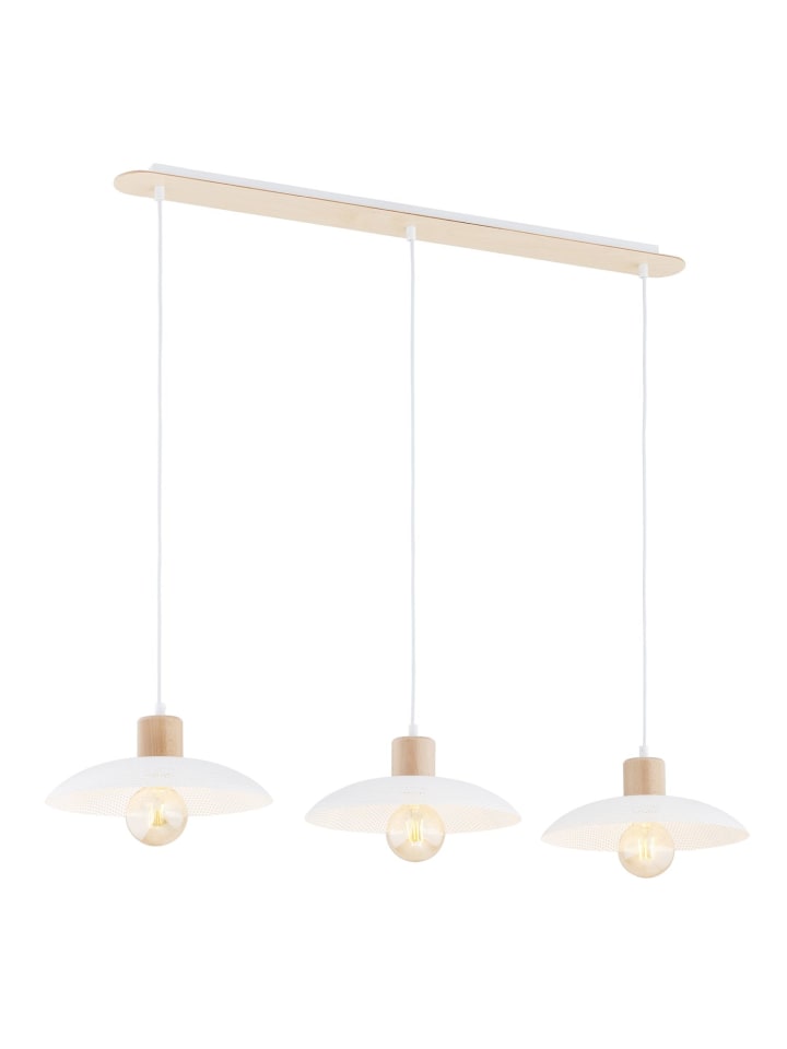 Pendelleuchte (B)30 x (L)90 x (T)100 cm in Weiß Holzoptik