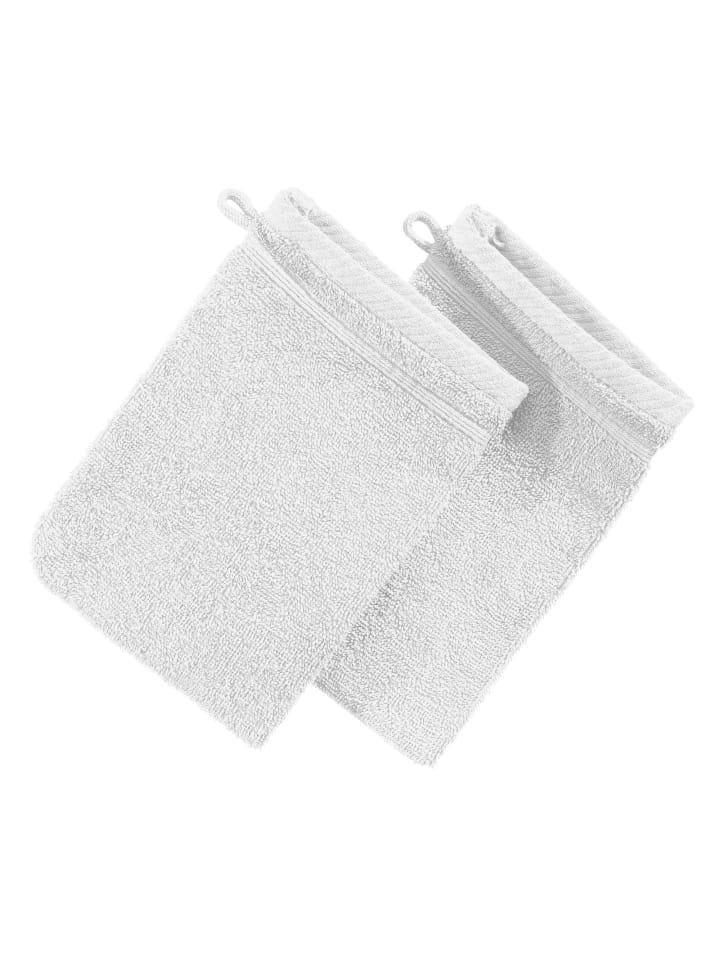 Waschhandschuh 2er-Pack Heidelberg in weiß