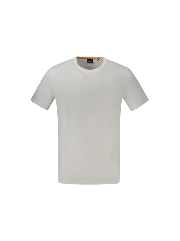 Weiß Baumwolle Herren T-Shirt