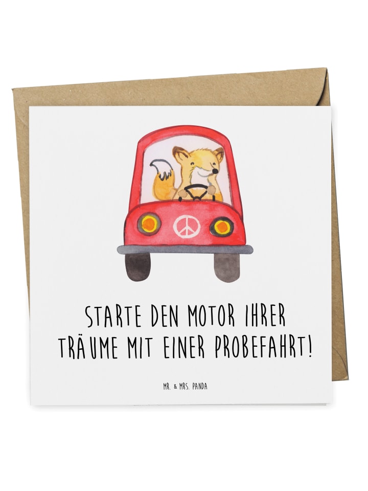 Gutschein Probefahrt im Traumauto mit Spruch in Weiß