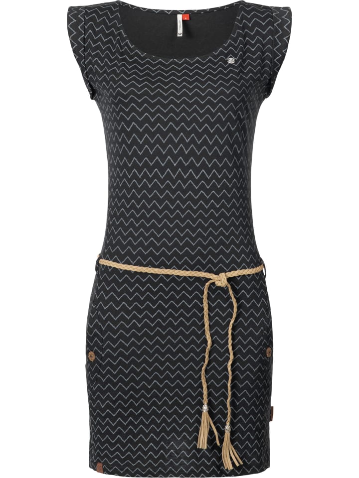 Jerseykleid Tag Zig Zag in Schwarz